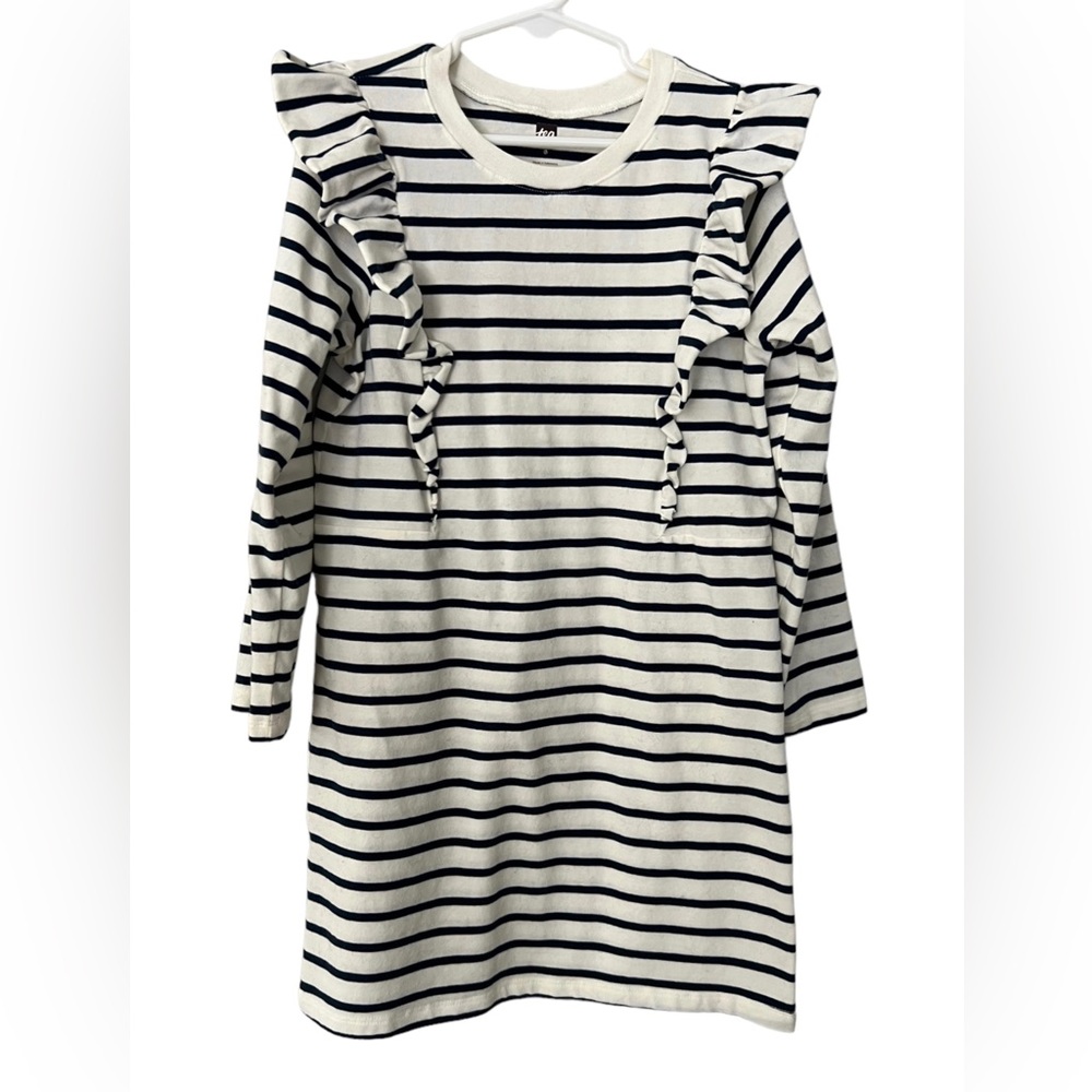 Tea Collection Striped Ruffle Shoulder Dress - Picture 4 of 5
